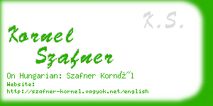 kornel szafner business card